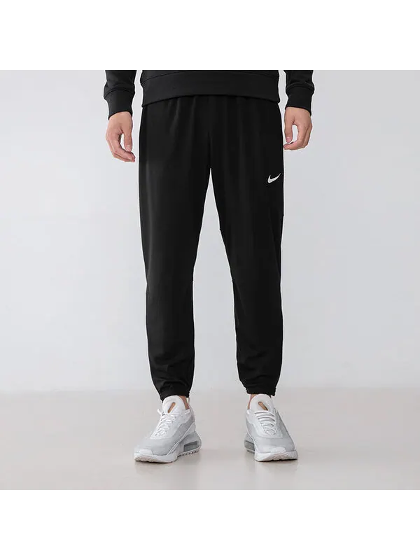 Брюки men's sports fitness training running knit long pants/trousers autumn black Nike — изображение 3 из 4, черный