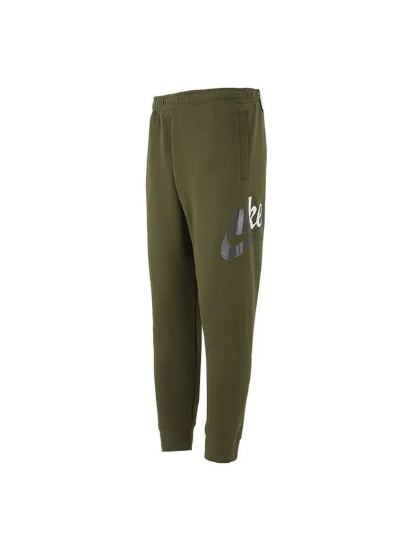 Брюки men's fleece lined stay warm bundle feet sports pants/trousers/joggers olive Nike — изображение 1 из 3, мульти