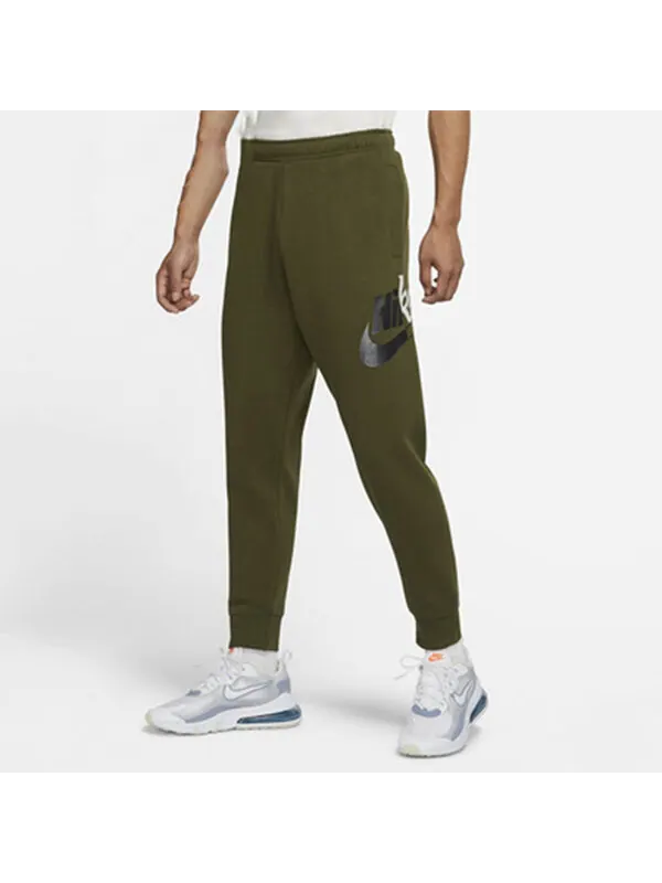 Брюки men's fleece lined stay warm bundle feet sports pants/trousers/joggers olive Nike — изображение 2 из 3, мульти
