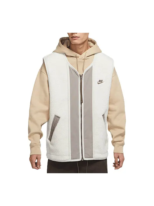 Жилет men's sportswear sport essentials+ embroidered logo fleece zipper mineral gray vest Nike — изображение 1 из 3, серый