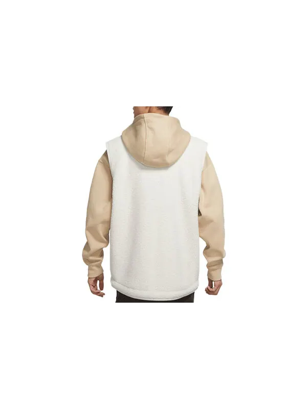 Жилет men's sportswear sport essentials+ embroidered logo fleece zipper mineral gray vest Nike — изображение 2 из 3, серый