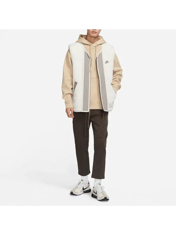 Жилет men's sportswear sport essentials+ embroidered logo fleece zipper mineral gray vest Nike — изображение 3 из 3, серый