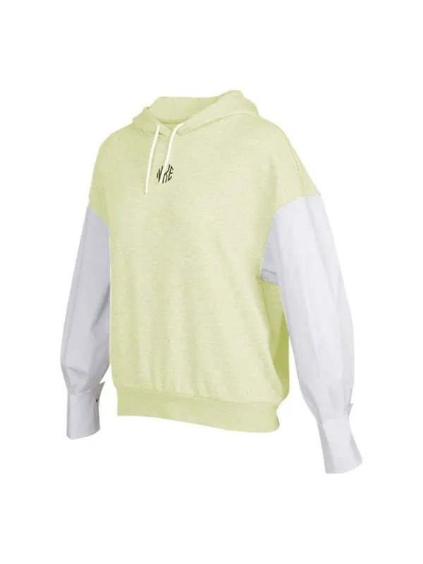 Свитер sportswear icon clash embroidery logo hoodie green/yellow Nike — изображение 1 из 4, зеленый, желтый