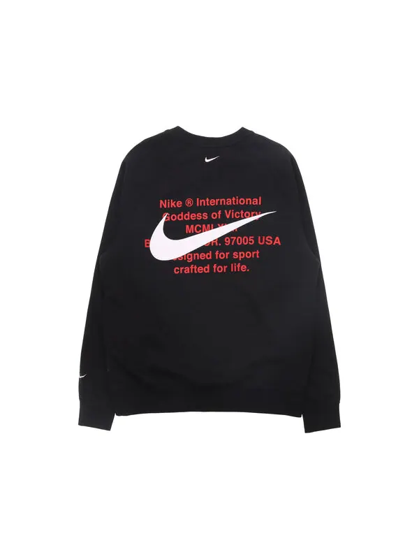 Толстовка Nike Embroidered Fleece Lined Stay Warm Round Neck Pullover Black — изображение 2 из 4, черный