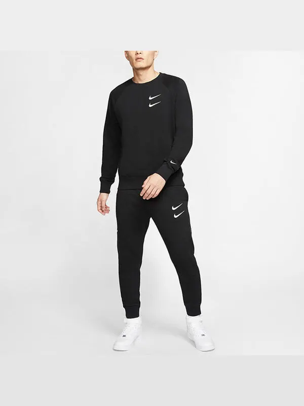 Толстовка Nike Embroidered Fleece Lined Stay Warm Round Neck Pullover Black — изображение 3 из 4, черный
