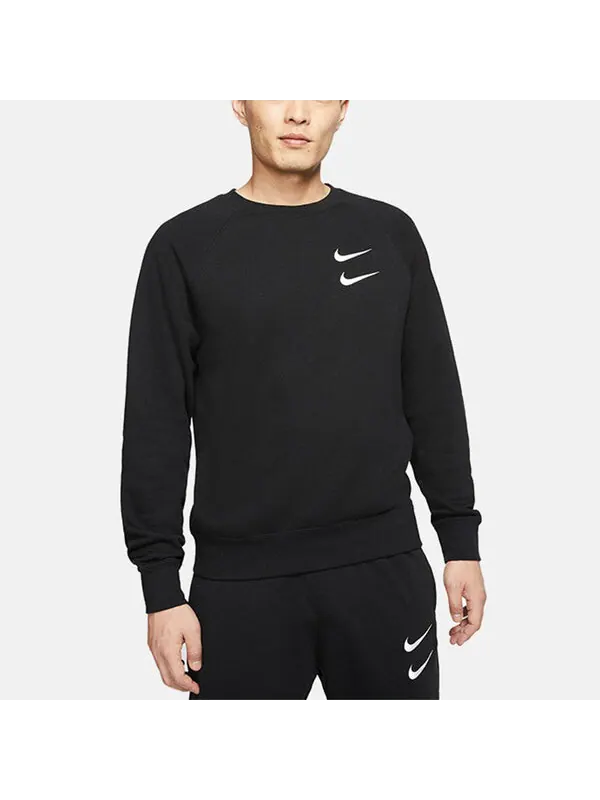Толстовка Nike Embroidered Fleece Lined Stay Warm Round Neck Pullover Black — изображение 4 из 4, черный