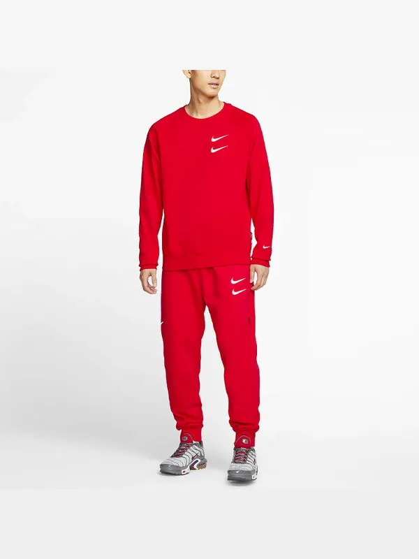 Толстовка Nike Embroidered Fleece Lined Stay Warm Round Neck Pullover Red — изображение 3 из 4, красный