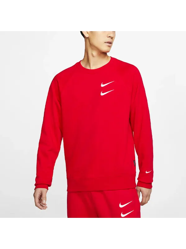 Толстовка Nike Embroidered Fleece Lined Stay Warm Round Neck Pullover Red — изображение 4 из 4, красный