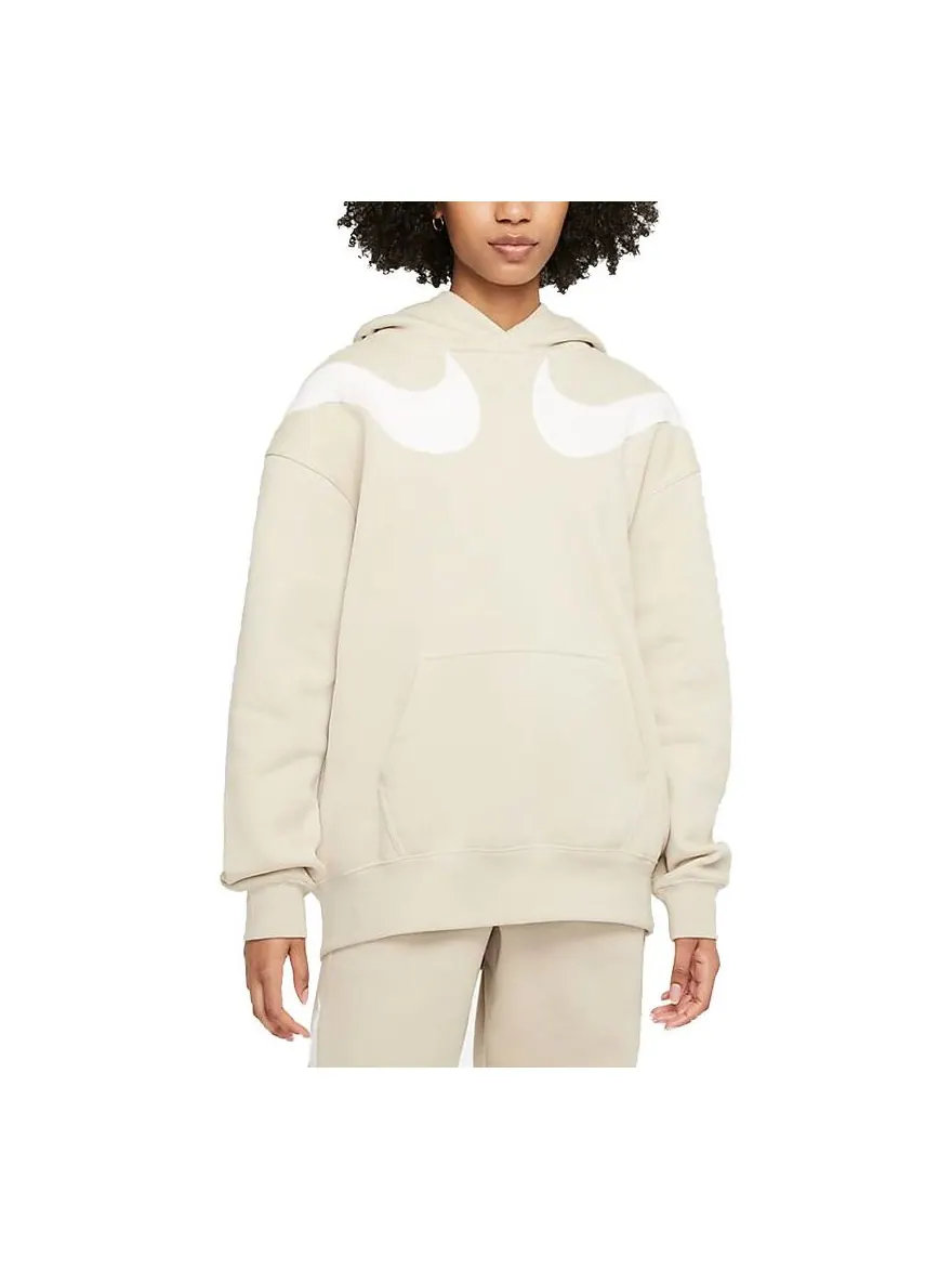 Худи (WMNS) Nike As W Nsw Swsh Flc Gx Hoodie Casual Sports Knit Pullover Fleece Creamy White — изображение 1 из 3, бежевый