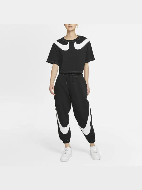 Спортивные штаны (WMNS) Nike Large Logo Bundle Feet Sports Pants/Trousers/Joggers Black — изображение 3 из 4, черный