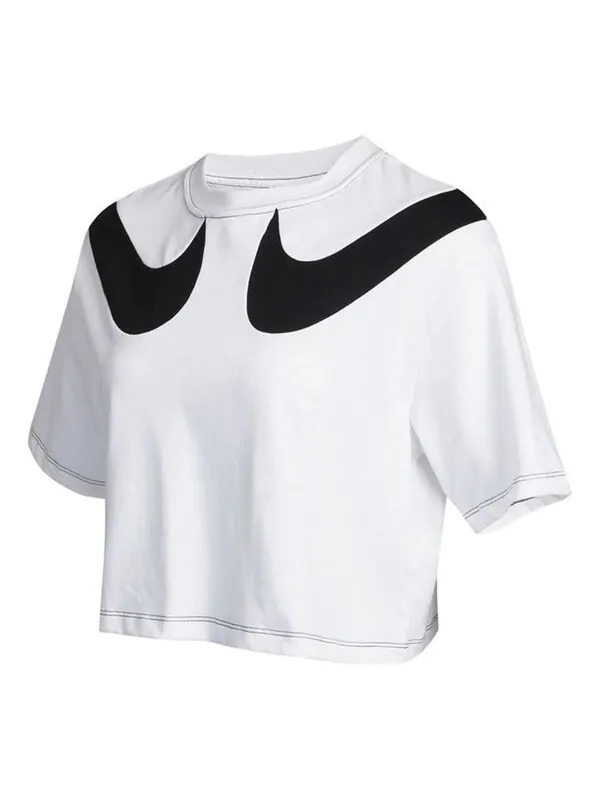 Футболка спортивная swoosh короткие с круглым вырезом Nike — изображение 1 из 4, белый