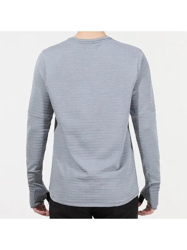 Футболка men's nk tf turf rpl elmnt crew solid color training sports round neck long sleeves gray t-shirt Nike, серый