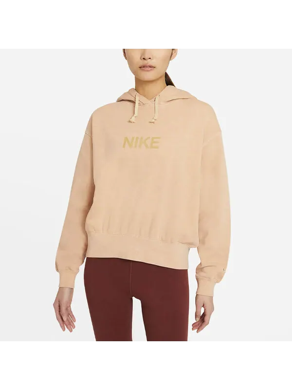 Толстовка спортивная одежда вышитый логотип толстовка Nike — изображение 4 из 4, бежевый