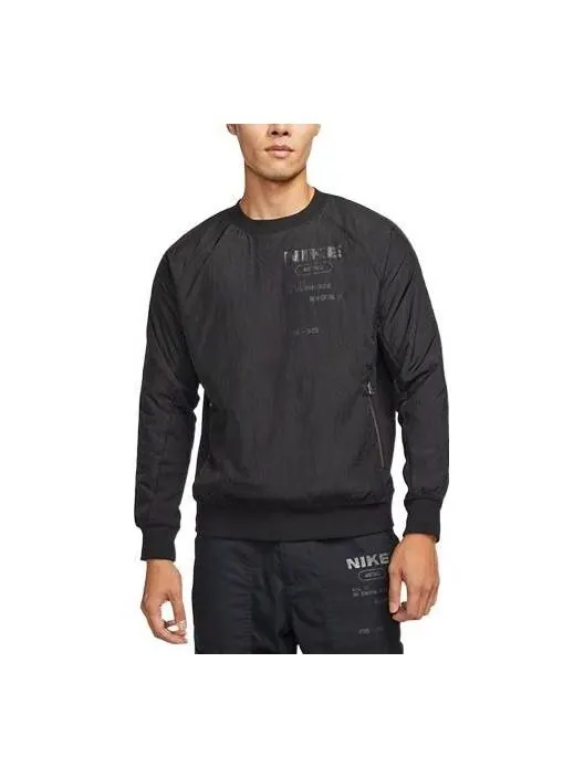 Толстовка Men's Nike Solid Color French Terry Breathable Round Neck Pullover Long Sleeves Black — изображение 1 из 4, мульти