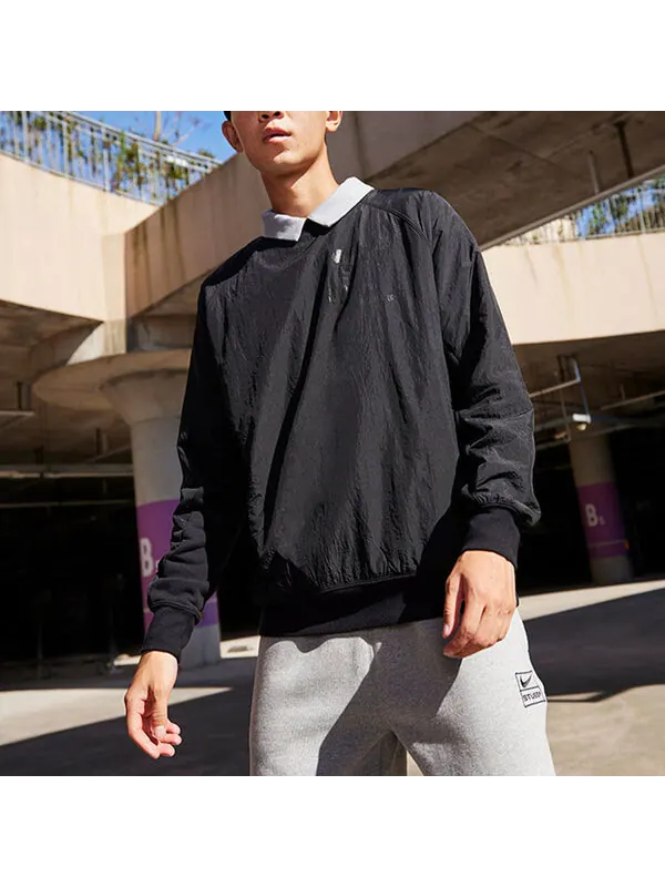 Толстовка Men's Nike Solid Color French Terry Breathable Round Neck Pullover Long Sleeves Black — изображение 4 из 4, мульти