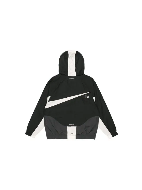 Куртка Men's Nike Sportswear Swoosh Hooded Woven Large Logo Jacket Autumn Black — изображение 2 из 4, черный