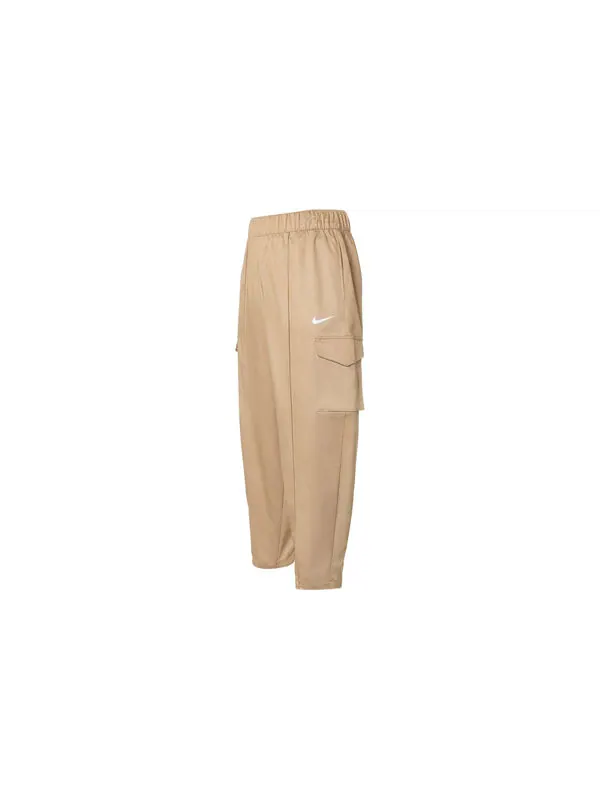 Брюки sportswear essentials woven high waist long pants/trousers yellow Nike — изображение 2 из 4, бежевый