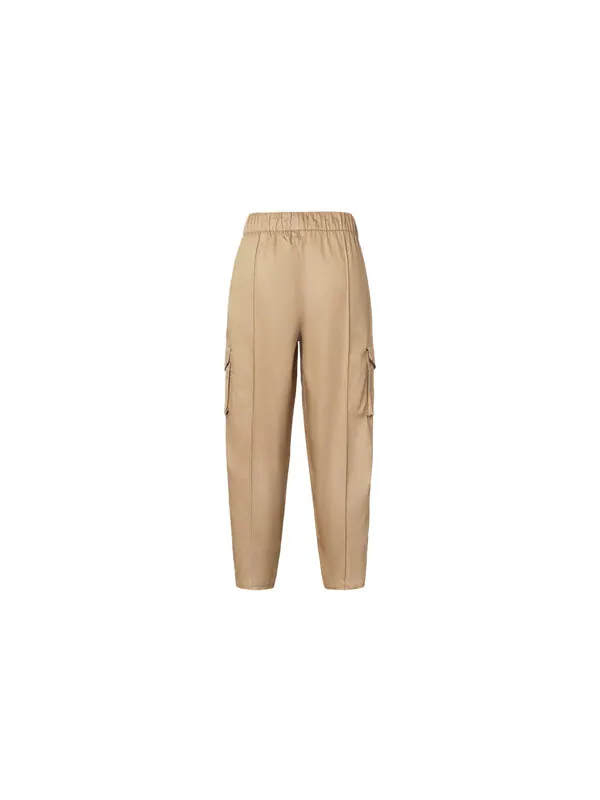 Брюки sportswear essentials woven high waist long pants/trousers yellow Nike — изображение 3 из 4, бежевый