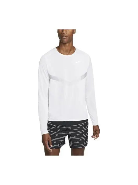 Футболка men's sports fitness training running casual long sleeves white t-shirt Nike — изображение 1 из 3, белый