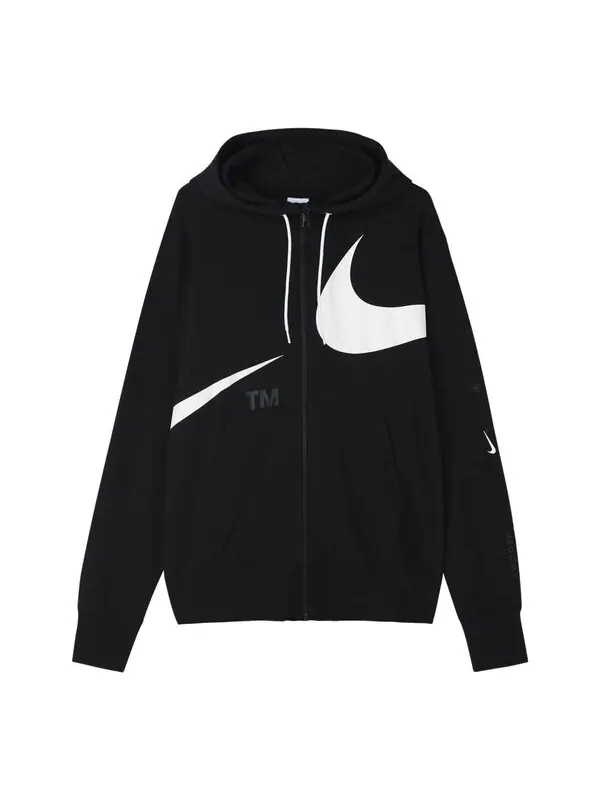 Куртка Men's Nike Large Logo Printing Loose Hooded Jacket Autumn Black — изображение 1 из 3, черный