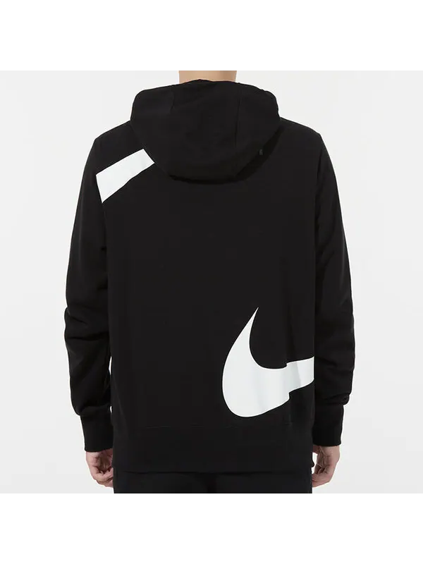 Куртка Men's Nike Large Logo Printing Loose Hooded Jacket Autumn Black — изображение 3 из 3, черный