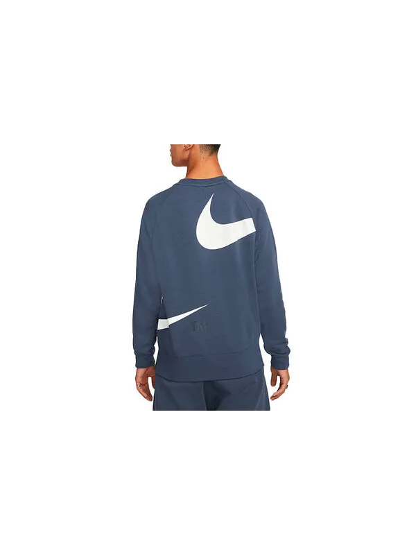 Толстовка Men's Nike Swoosh Ft Crew Large Logo Printing Knit Round Neck Pullover Blue — изображение 2 из 3, мульти