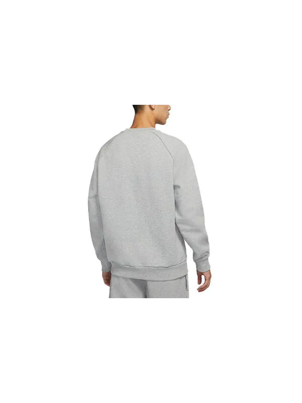 Толстовка Men's Nike AF-1 Pattern Splicing Fleece Knit Round Neck Pullover Gray — изображение 2 из 3, серый