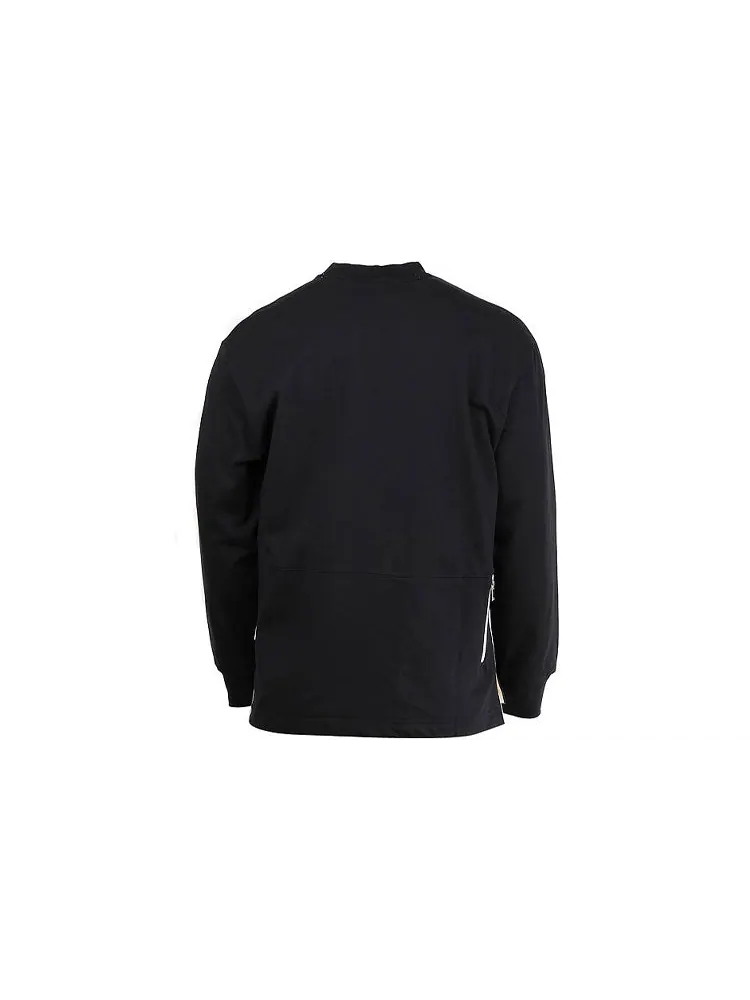 Футболка Nike Logo Pattern Loose Round Neck Long Sleeves Couple Style Black — изображение 2 из 5, черный