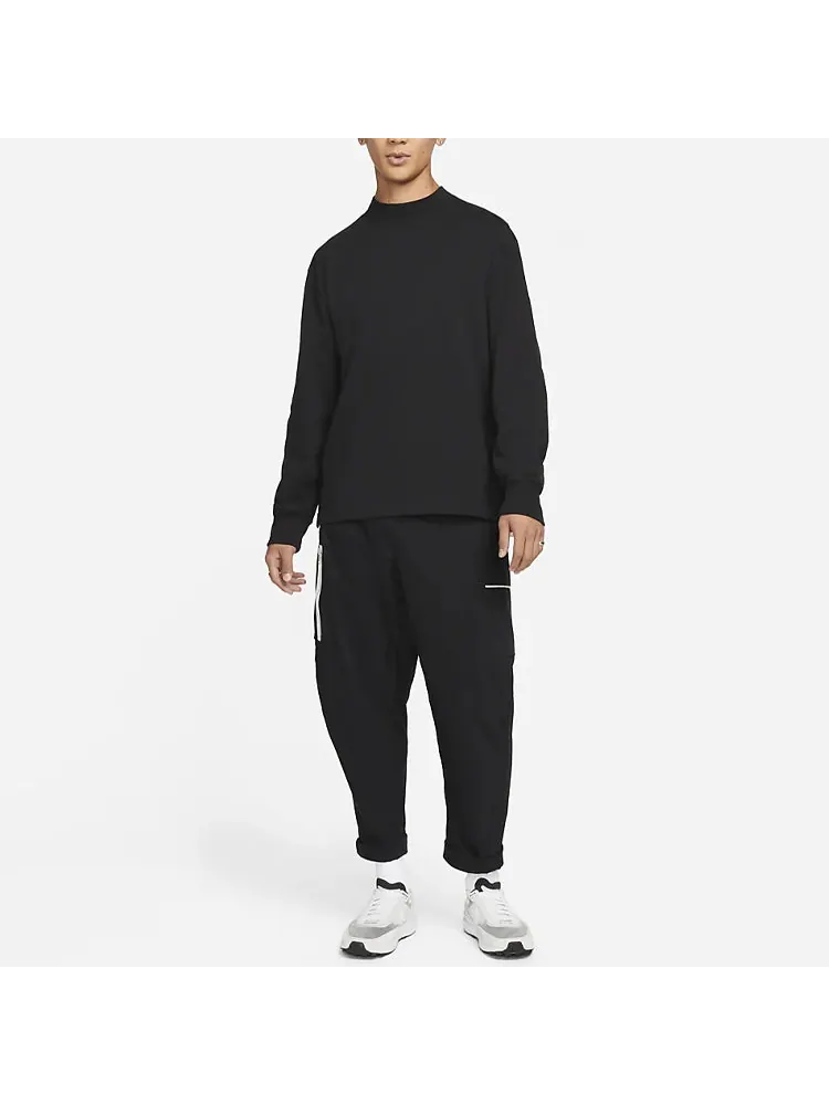 Футболка Nike Logo Pattern Loose Round Neck Long Sleeves Couple Style Black — изображение 3 из 5, черный