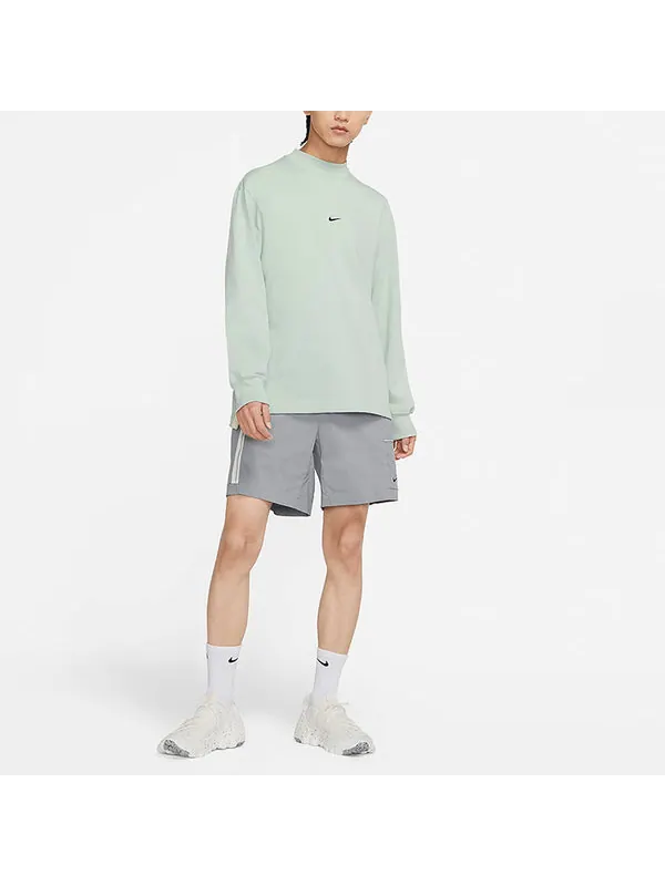 Футболка men's sportswear style essentials stand collar cotton pullover long sleeves blue t-shirt Nike — изображение 3 из 3