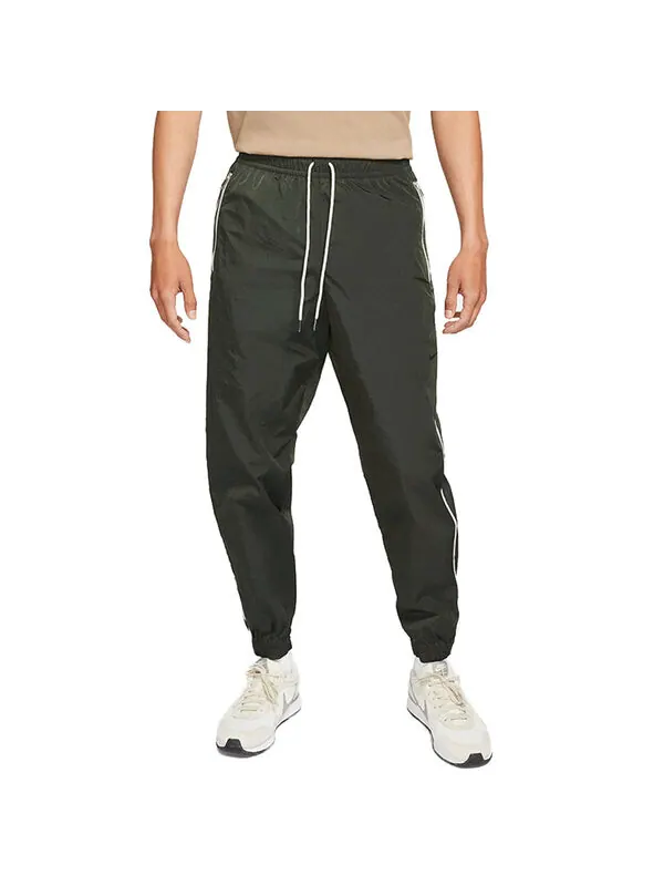 Брюки men's running training breathable bundle feet sports pants/trousers/joggers olive green Nike — изображение 4 из 4