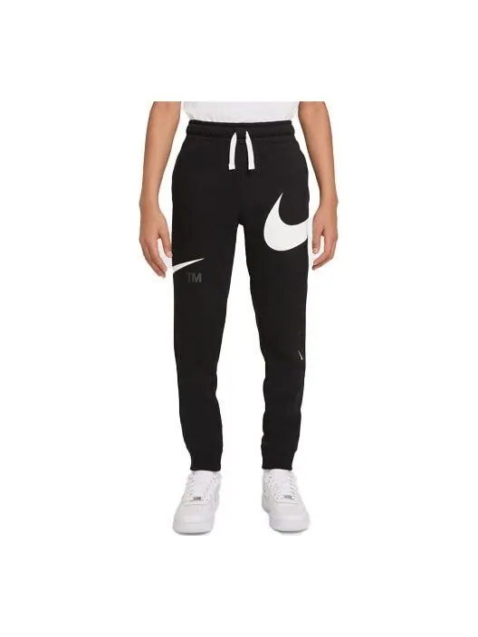 Брюки large logo printing knit sports pants/trousers/joggers boy black Nike — изображение 1 из 3, черный