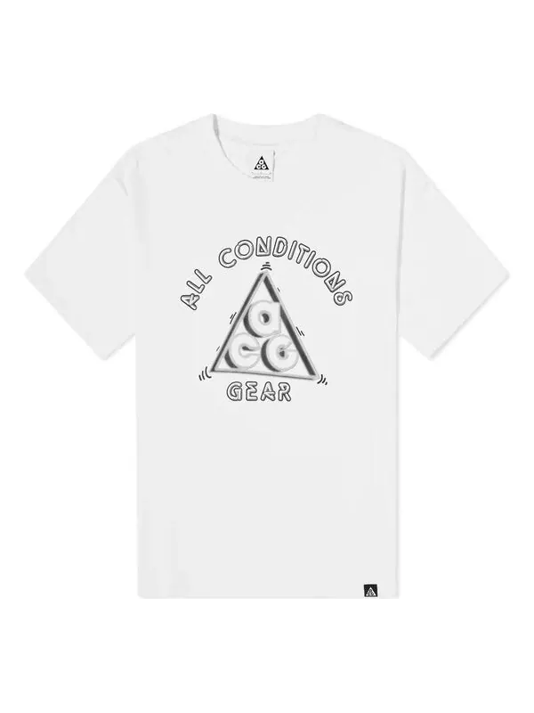 Футболка Men's Nike ACG Printing Loose Sports Round Neck Short Sleeve White T-Shirt — изображение 1 из 3, мульти