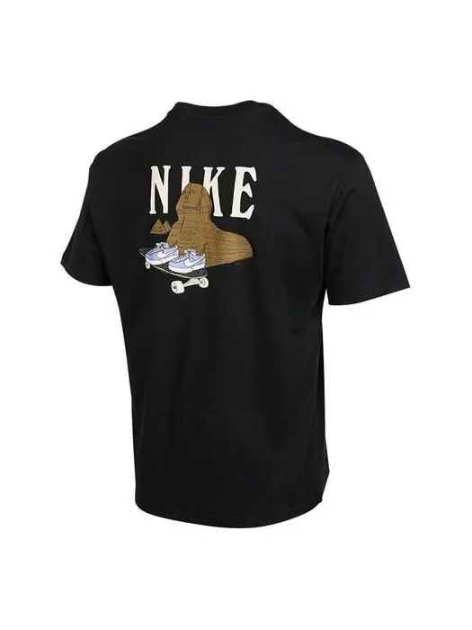 Футболка men's sb back shoes skateboard round neck short sleeve black t-shirt Nike — изображение 1 из 4, черный