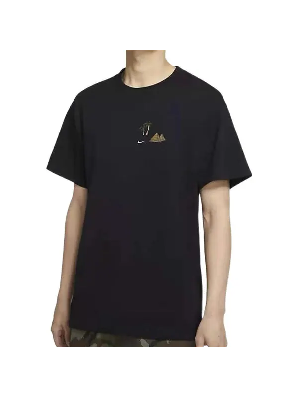 Футболка men's sb back shoes skateboard round neck short sleeve black t-shirt Nike — изображение 4 из 4, черный