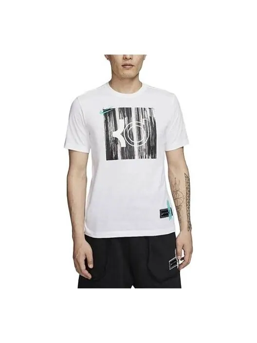 Футболка Men's Nike Casual Sports Printing Round Neck Short Sleeve White T-Shirt — изображение 1 из 2, мульти