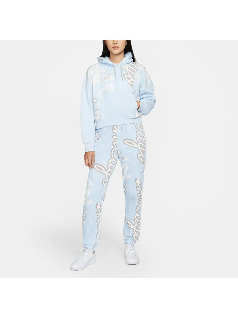 (WMNS) Вязаная короткая толстовка Air Jordan с забавным рисунком — изображение 3 из 5, светло-голубая
