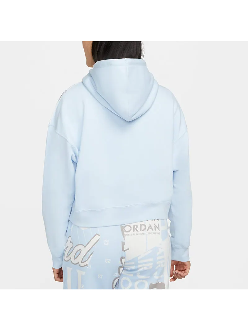 (WMNS) Вязаная короткая толстовка Air Jordan с забавным рисунком — изображение 5 из 5, светло-голубая