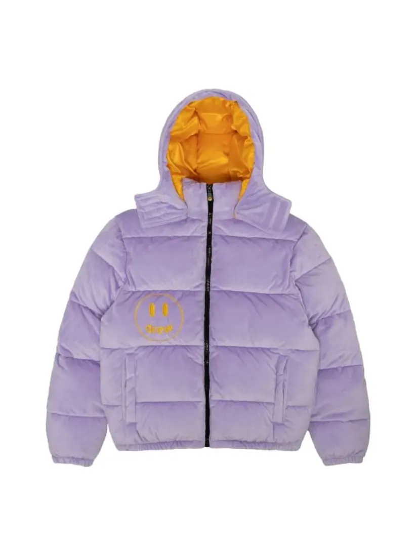 Куртка Drew House Plush Hooded Puffer Jacket 'Lavender' — изображение 1 из 2, фиолетовый