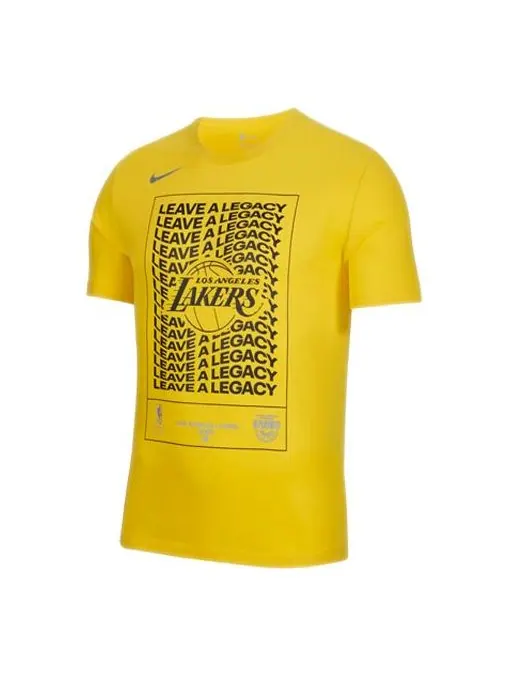 Футболка dri-fit nba los angeles lakers sports round neck printing short sleeve amarillo yellow Nike — изображение 1 из 3
