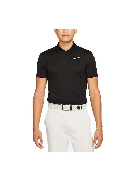 Футболка Nike Casual Breathable Solid Color Golf Short Sleeve Polo Shirt Black — изображение 1 из 3, черный