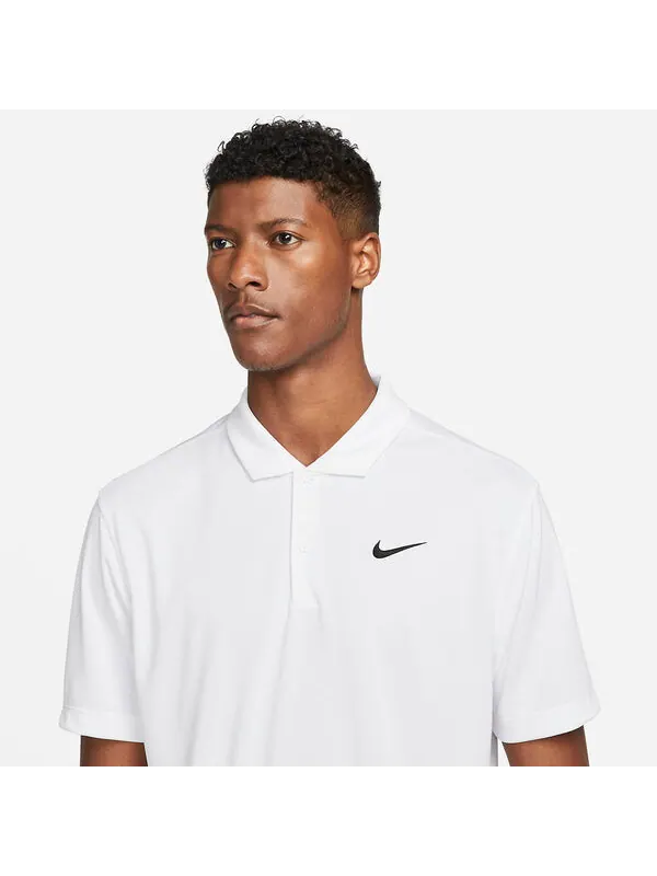 Рубашка NikeCourt Dri-FIT Tennis Polo Shirt 'White' — изображение 4 из 4, белый/черный