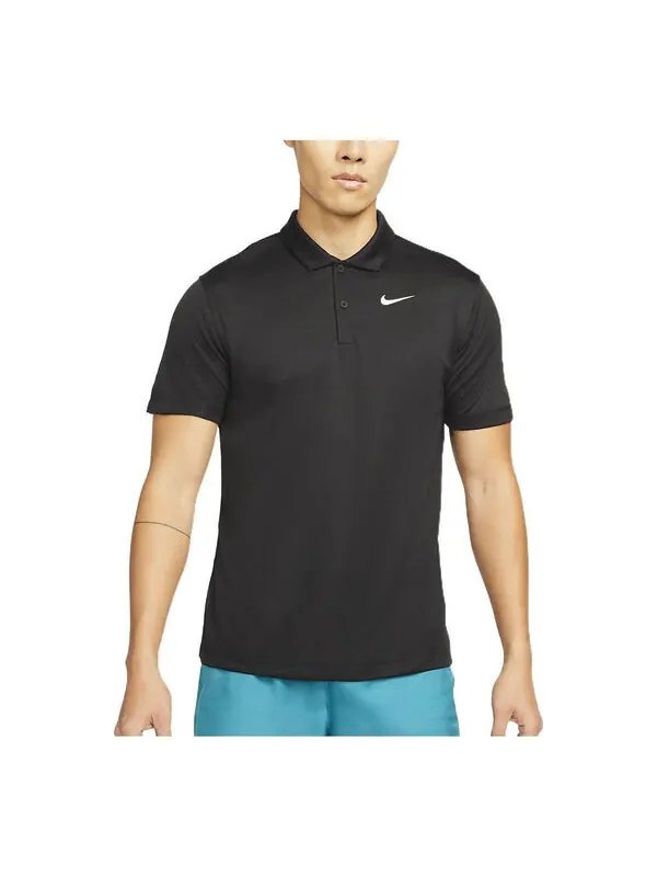 Футболка men's solid color buckle short sleeve polo black polo shirt Nike — изображение 1 из 3, мульти