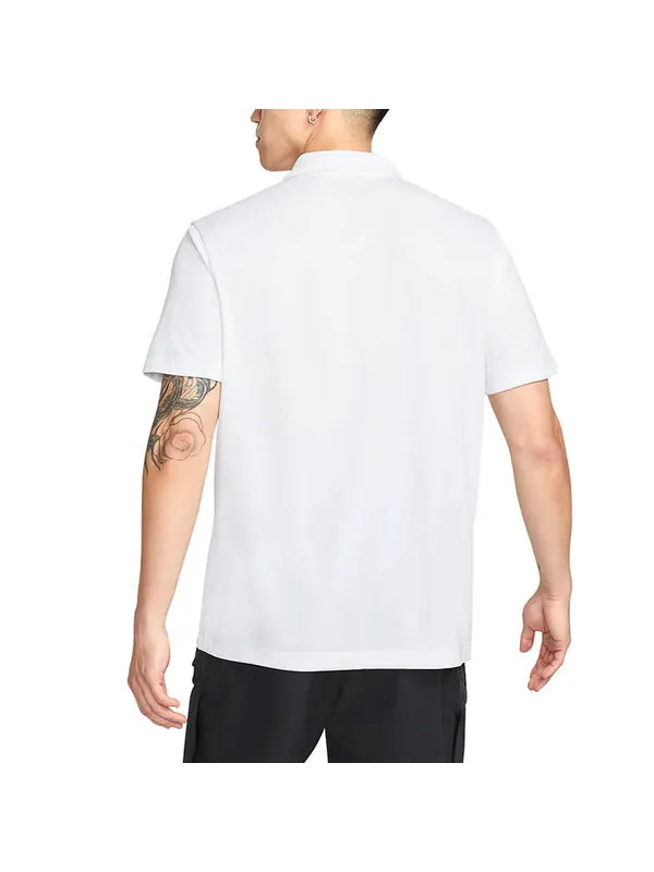 Футболка men's small logo solid color short sleeve white polo shirt Nike — изображение 3 из 3, мульти