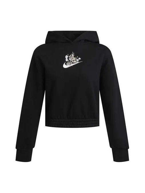 Толстовка с капюшоном из флиса с графическим принтом Nike — изображение 1 из 4, черный/белый/розовый