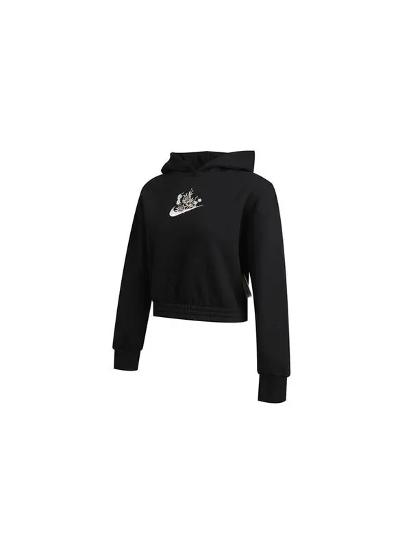 Толстовка с капюшоном из флиса с графическим принтом Nike — изображение 3 из 4, черный/белый/розовый
