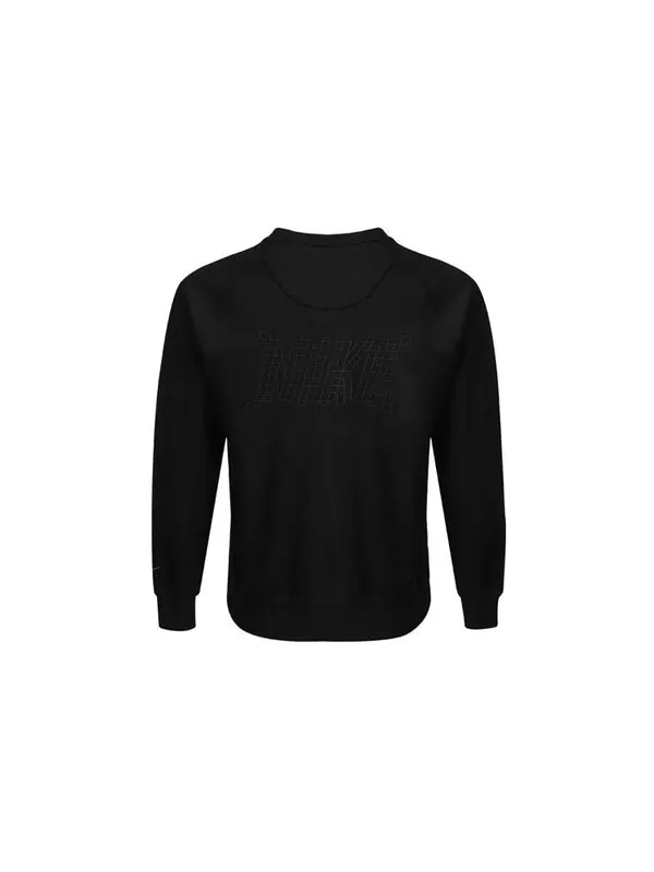 Толстовка Nike Sportswear Front Swoosh Casual Sports Crew-neck 'Black Red' — изображение 2 из 4, черный