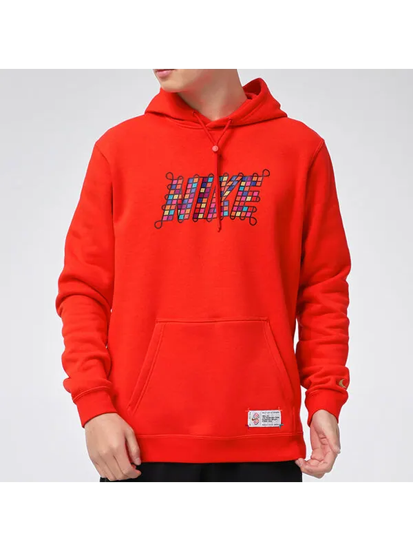 Толстовка Nike AS Men's Nike Sportswear CNY Chinese New Year PO CHILE Red — изображение 3 из 4, красный