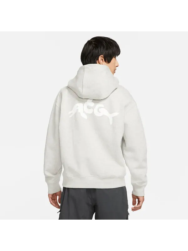 Толстовка Nike ACG Dolphin Hoodie 'Grey White' — изображение 2 из 4, серый/белый