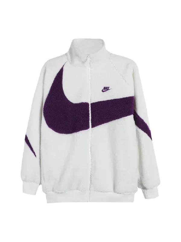 Куртка big logo lamb velvet jacket sail white Nike — изображение 1 из 4, белый